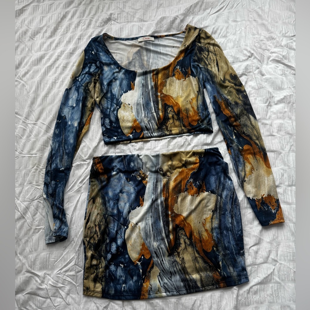 Abstract Print Two-Piece Set